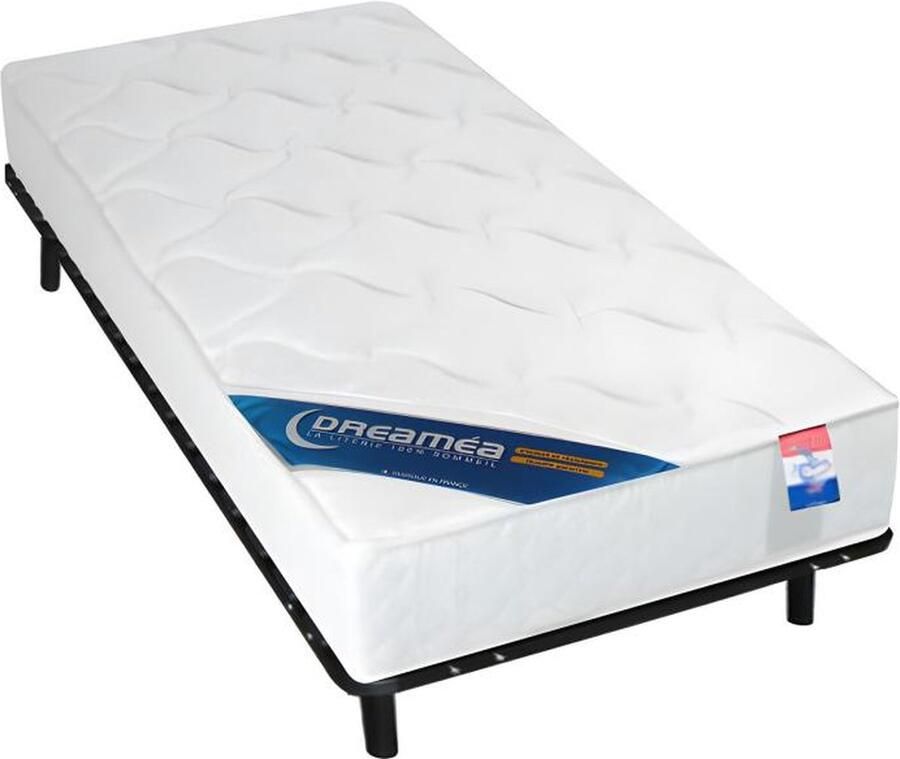 Vente-unique Set lattenbodem + schuimmatras ZEUS van DREAMEA 15 cm dik 90 x 200 cm L 200 cm x H 25 cm x D 90 cm