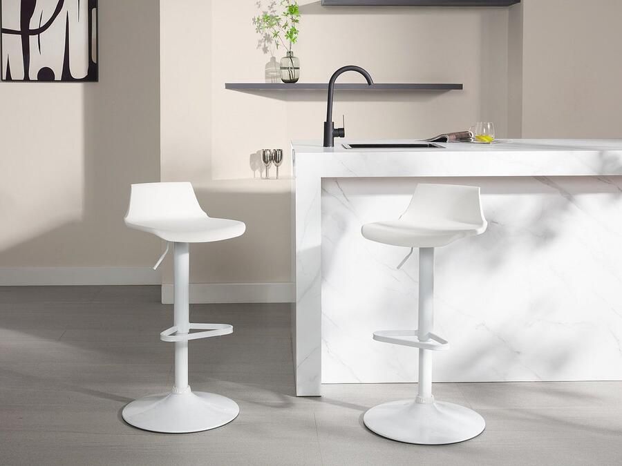 Vente-unique Set van 2 barkrukken CALAS Polypropyleen wit L 45 cm x H 95.5 cm x D 45 cm - Foto 2