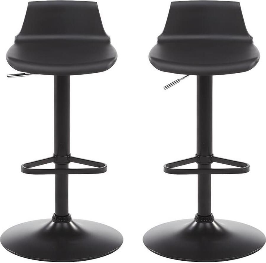 Vente-unique Set van 2 barkrukken CALAS Polypropyleen Zwart L 45 cm x H 95 cm x D 45 cm