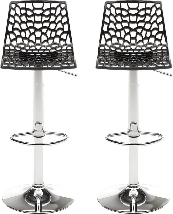 Vente-unique Set van 2 barkrukken CLARK Polypropyleen zwart grafiet L 45 cm x H 104 cm x D 45 cm