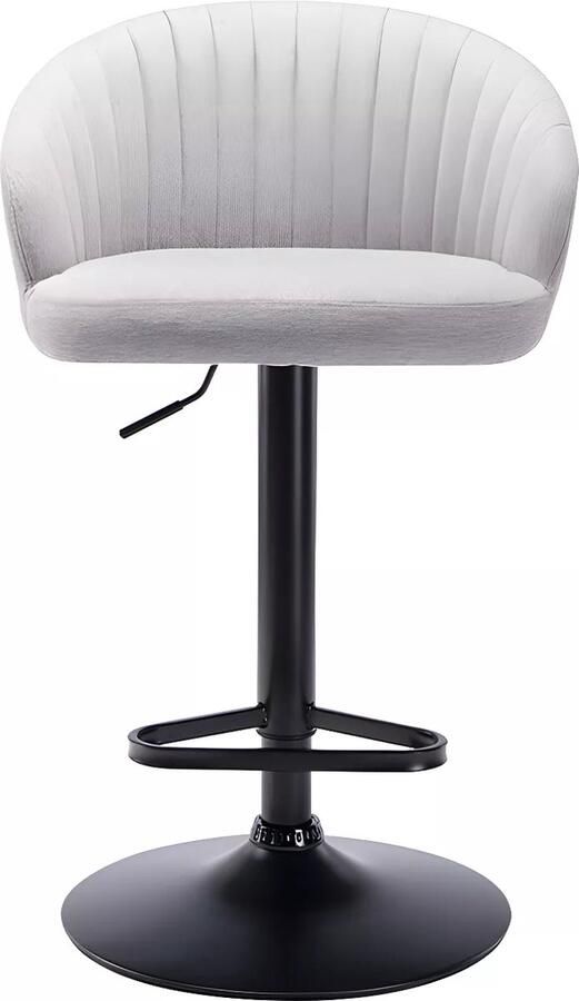 Vente-unique Set van 2 barkrukken DORALIZ Stof en metaal Grijs L 54 cm x H 105 cm x D 52 cm