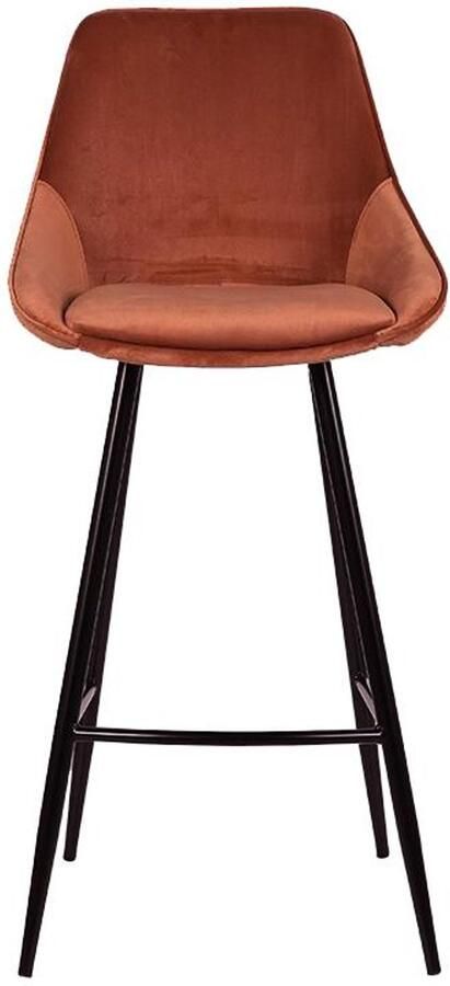 Vente-unique Set van 2 barkrukken Fluweel Terracotta MASURIE L 48 cm x H 99 cm x D 51 cm