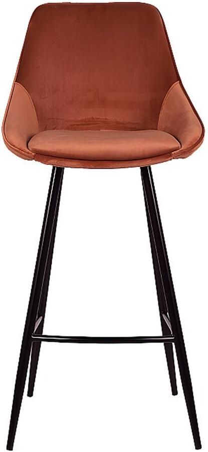 Vente-unique Set van 2 barkrukken Fluweel Terracotta MASURIE L 48 cm x H 99 cm x D 51 cm - Foto 2
