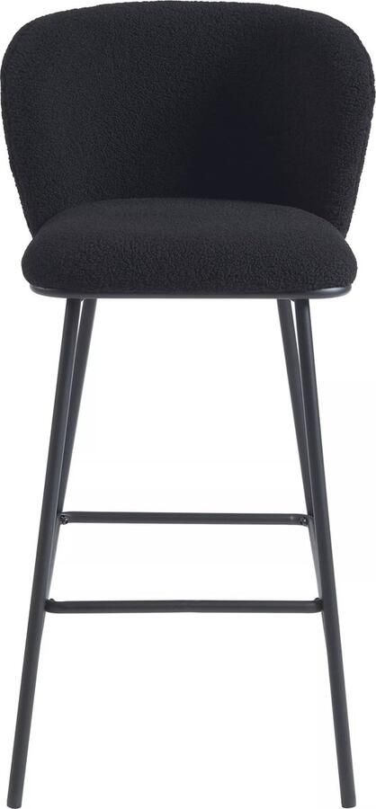 Vente-unique Set van 2 barkrukken in bouclé en metaal Zwart SENORASE L 50 cm x H 97 cm x D 54 cm - Foto 2