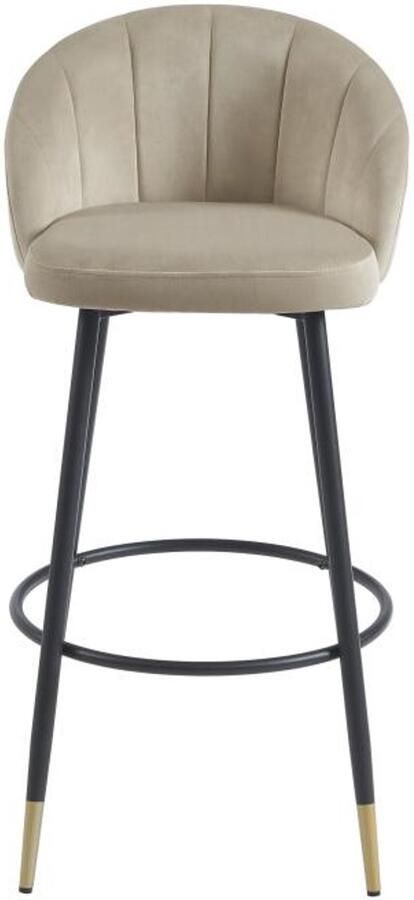 Vente-unique Set van 2 barkrukken in fluweel en metaal Beige ELIRAM L 49 cm x H 96 cm x D 58 cm