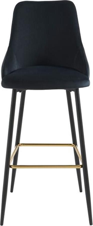 Vente-unique Set van 2 barkrukken in fluweel en metaal – Zwart – VELVINA L 48 cm x H 110 cm x D 56 cm