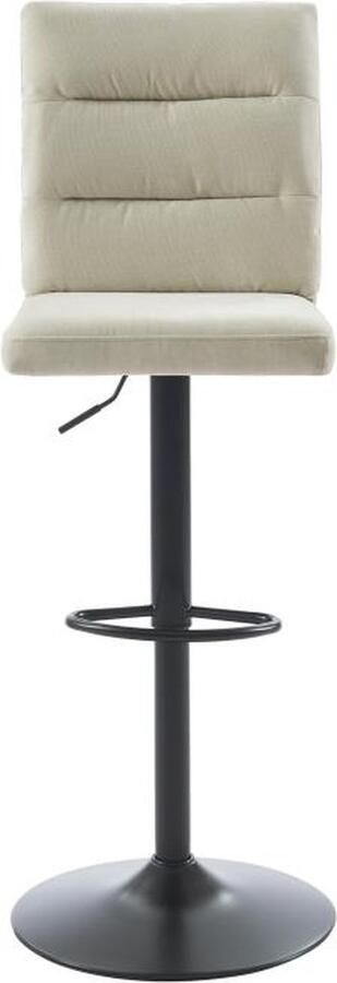 Vente-unique Set van 2 barkrukken in stof en zwart metaal Verstelbare hoogte Beige NORIEL L 43 cm x H 126 cm x D 55 cm