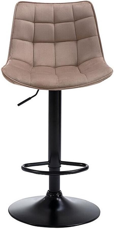 Vente-unique Set van 2 barkrukken LIMA II Velours en metaal Beige L 45 cm x H 109 cm x D 54 cm