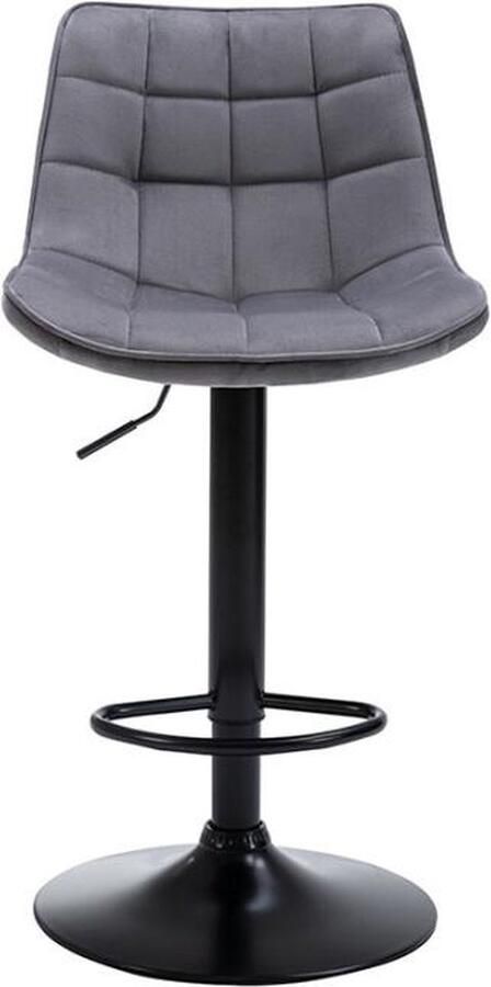 Vente-unique [NEW VERSION] Set van 2 barkrukken LIMA Fluweel en metaal Grijs L 45 cm x H 109 cm x D 54 cm
