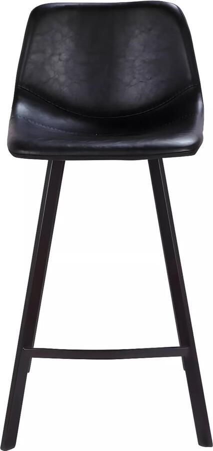 Vente-unique Set van 2 barkrukken MADERE Kunstleer Zwart L 44 cm x H 90 cm x D 54 cm