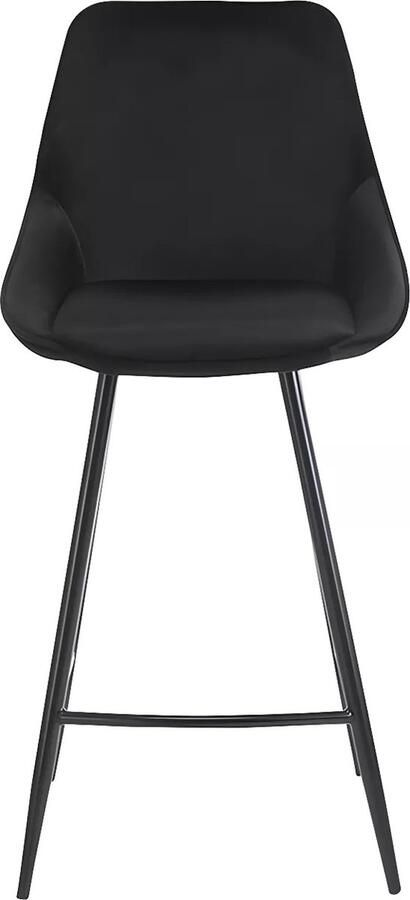 Vente-unique Set van 2 barkrukken MASURIE Velours Zwart L 48 cm x H 99 cm x D 51 cm