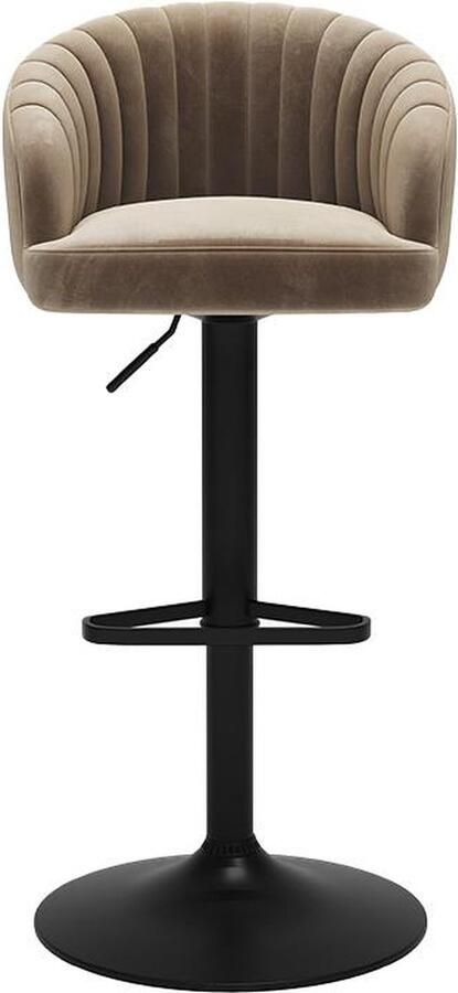 Vente-unique Set van 2 barkrukken Stof en metaal Beige DORALIZ L 54 cm x H 105 cm x D 52 cm