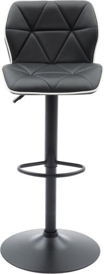 Vente-unique Set van 2 barkrukken van kunstleer en staal Verstelbare hoogte Zwart CALVIN L 45 cm x H 109 cm x D 51 cm