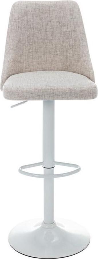 Vente-unique Set van 2 barkrukken van stof en wit metaal Beige KIYOLA L 43 cm x H 112.5 cm x D 50 cm