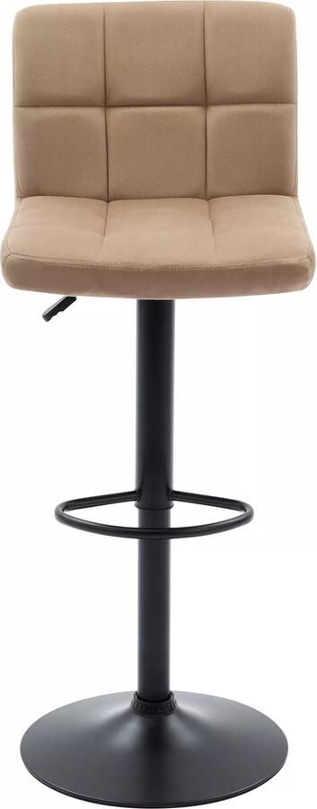 Vente-unique Set van 2 barkrukken van velours en metaal Verstelbare hoogte Beige JUSTANA L 43 cm x H 110 cm x D 51.5 cm