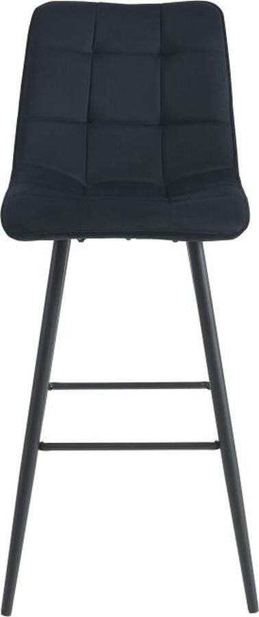 Vente-unique Set van 2 gewatteerde barkrukken in fluweel en metaal Zwart OLLUA L 47 cm x H 107.5 cm x D 56 cm - Foto 2