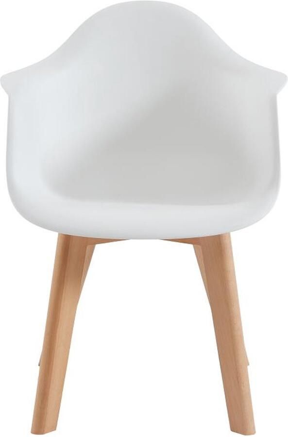 Vente-unique Set van 2 kinderstoelen met armleuningen van polypropyleen en beuken Wit POUPINETTE L 41.5 cm x H 57 cm x D 41.5 cm