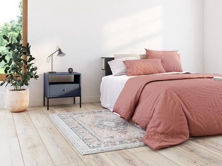 Vente-unique Set van 2 nachtkastjes 1 lade en 1 nis Blauw BOGDAN L 54 cm x H 56 cm x D 39 cm - Foto 2