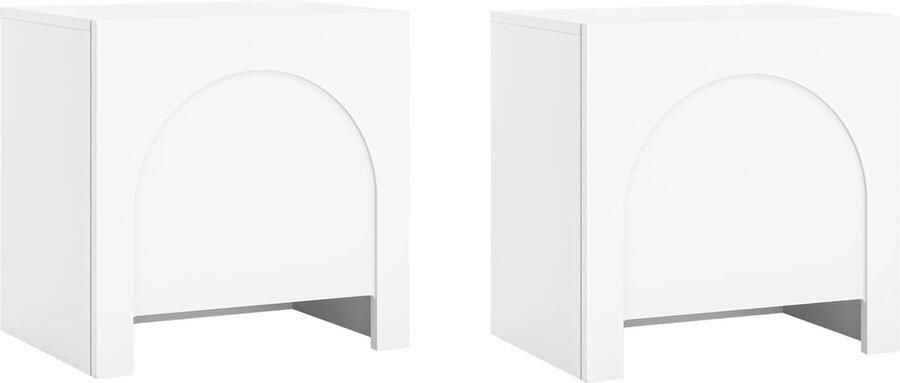 Vente-unique Set van 2 nachtkastjes met 1 deur Wit DELANYA L 50 cm x H 49 cm x D 35 cm
