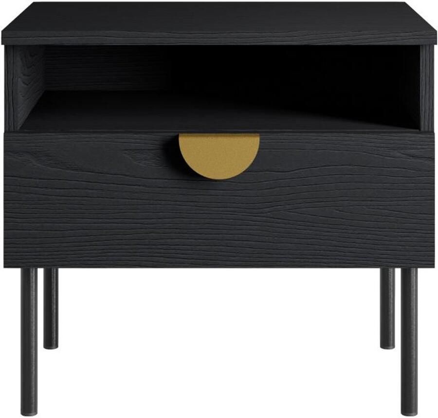 Vente-unique Set van 2 nachtkastjes met 1 lade zwart NATANIEL L 50 cm x H 45.5 cm x D 34.5 cm - Foto 2