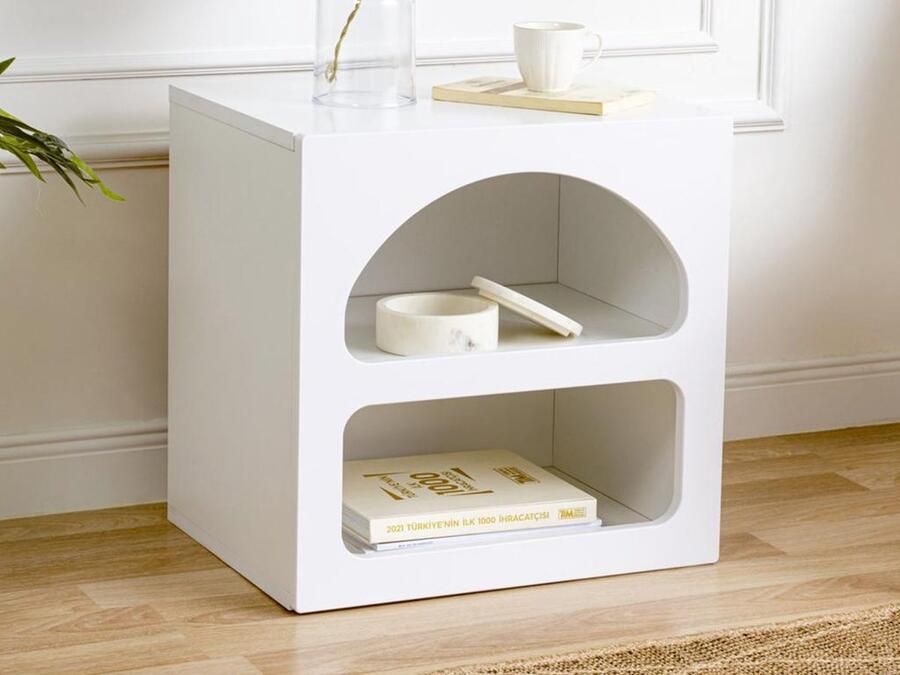 Vente-unique Set van 2 nachtkastjes met opbergruimte Wit LUELA L 50 cm x H 50 cm x D 40 cm - Foto 2