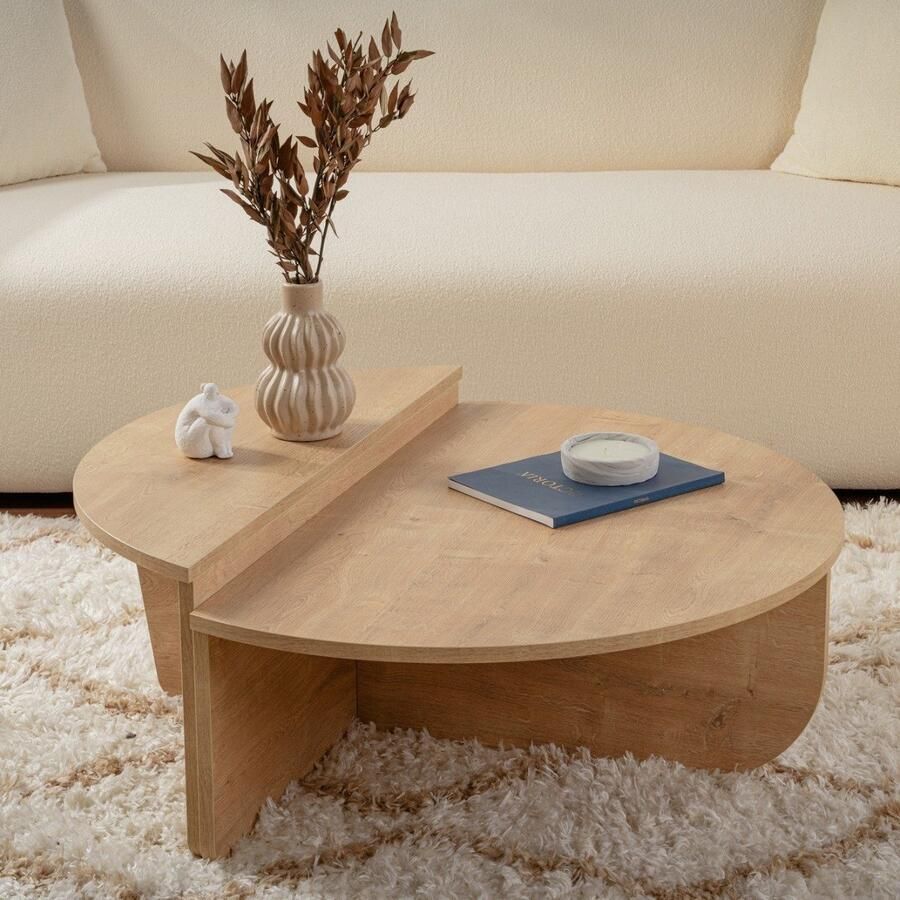 Vente-unique Set van 2 salontafels Honing- ALOEVA L 90 cm x H 30 cm x D 90 cm - Foto 2