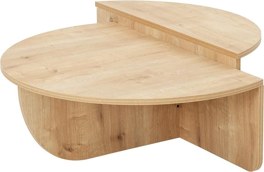 Vente-unique Set van 2 salontafels Licht naturel ALOEVA L 90 cm x H 30 cm x D 90 cm - Foto 3