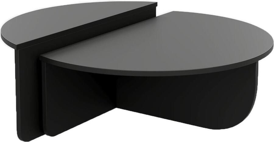 Vente-unique Set van 2 salontafels Zwart ALOEVA L 90 cm x H 30 cm x D 90 cm - Foto 3
