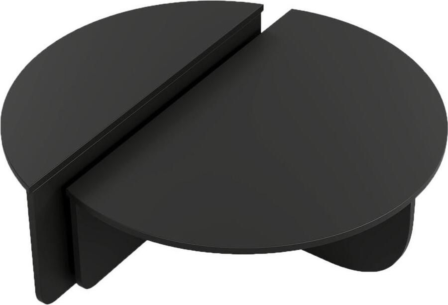 Vente-unique Set van 2 salontafels Zwart ALOEVA L 90 cm x H 30 cm x D 90 cm