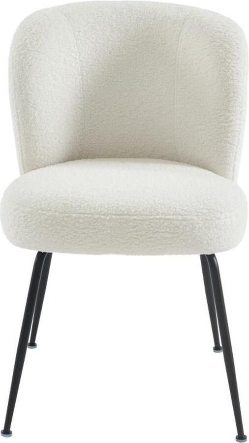 Vente-unique Set van 2 stoelen in ribfluweel en metaal Wit POLPONA van Pascal MORABITO L 52 cm x H 79 cm x D 67.5 cm - Foto 2