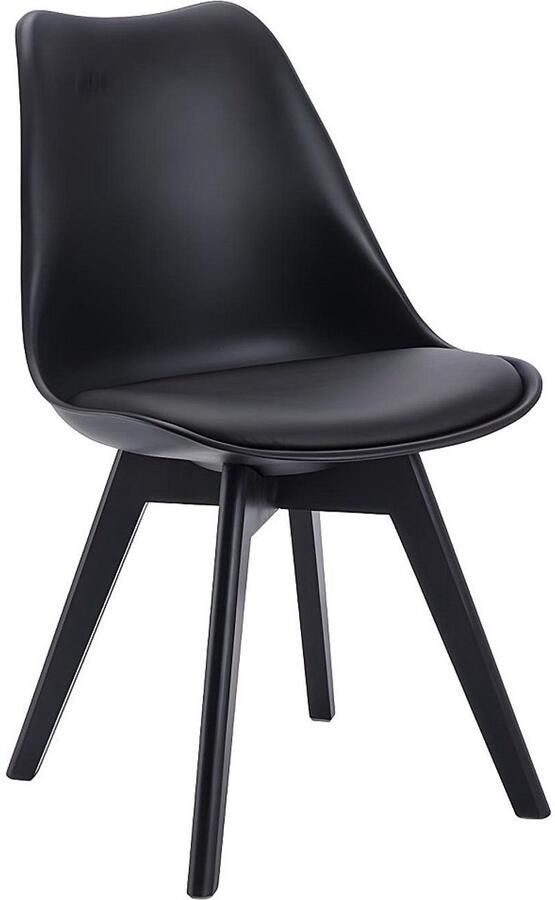 Vente-unique Set van 2 stoelen JODY Polypropyleen en beukenhout Zwart L 49 cm x H 82 cm x D 57 cm - Foto 2