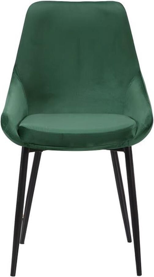 Vente-unique Set van 2 stoelen MASURIE Fluweel Groen L 49 cm x H 85.5 cm x D 56 cm - Foto 2