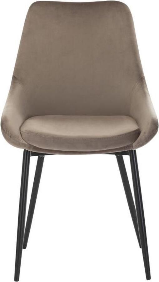 Vente-unique Set van 2 stoelen MASURIE Fluweel Taupe L 49 cm x H 85.5 cm x D 56 cm - Foto 2
