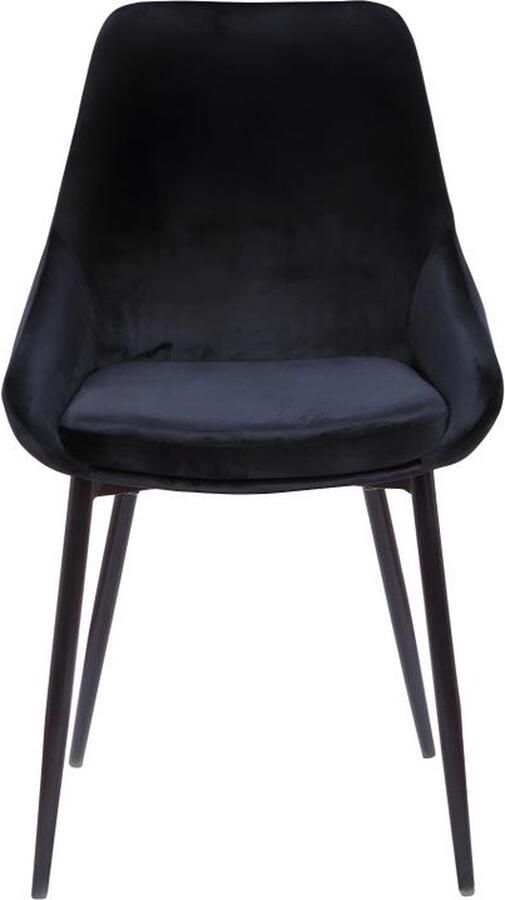 Vente-unique Set van 2 stoelen MASURIE Fluweel Zwart L 49 cm x H 85.5 cm x D 56 cm - Foto 2