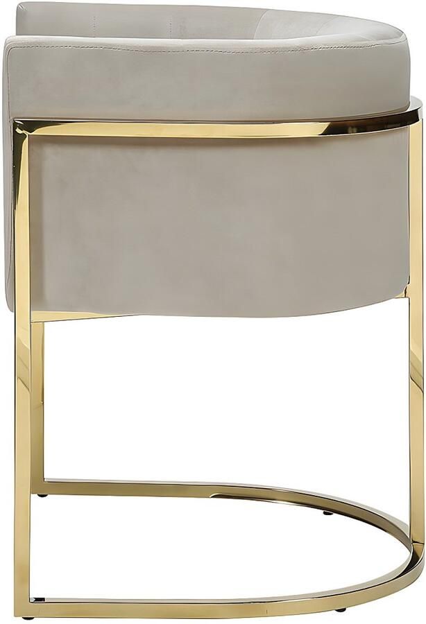 Pascal Morabito Set van 2 stoelen met armleuningen PERIA Fluweel en roestvrij staal Beige & goudkleurig van L 60 cm x H 76 cm x D 56.5 cm - Foto 6