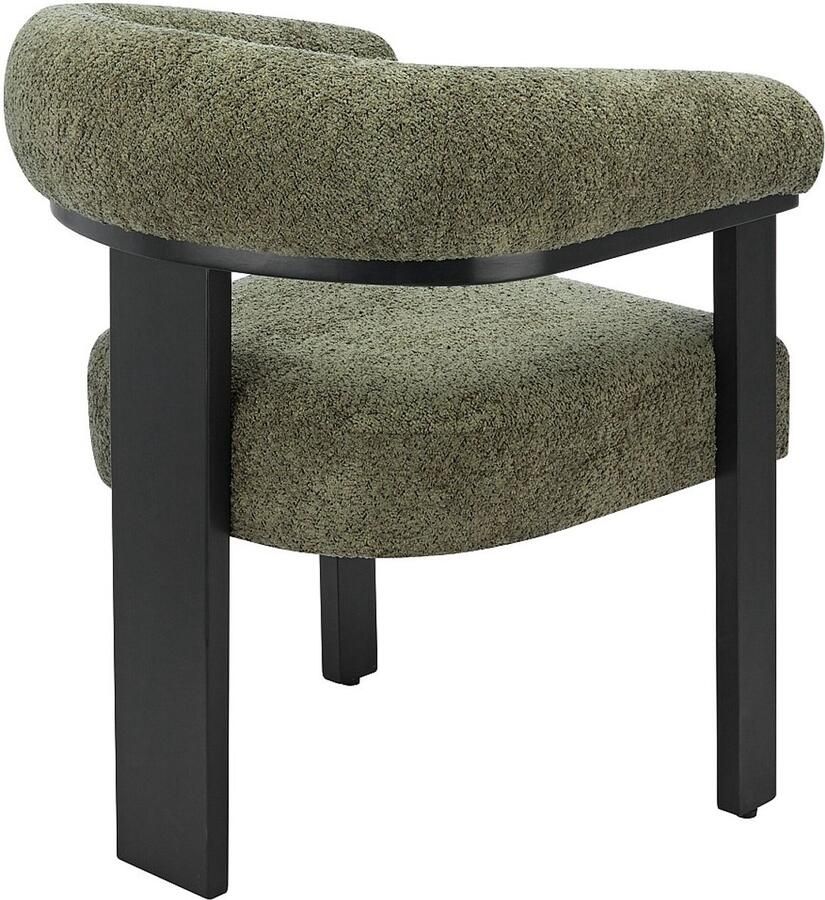 Pascal Morabito Set van 2 stoelen met armleuningen van boucléstof en heveahout Kaki en zwart LIVELIA van L 64 cm x H 78 cm x D 60 cm - Foto 3