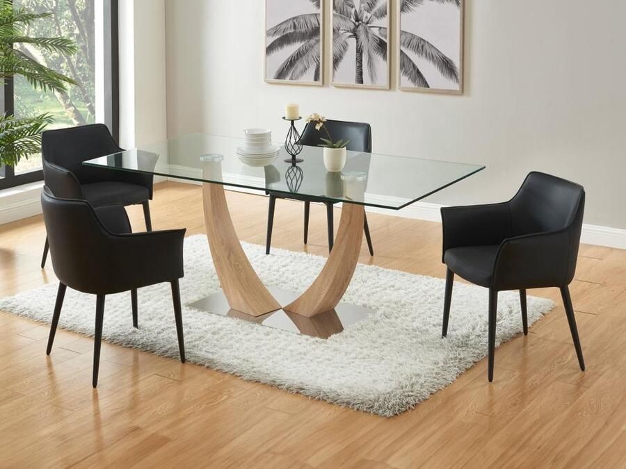 Vente-unique Set van 2 stoelen met armleuningen van kunstleer en metaal Zwart MIALOV L 61.5 cm x H 78 cm x D 57 cm - Foto 2