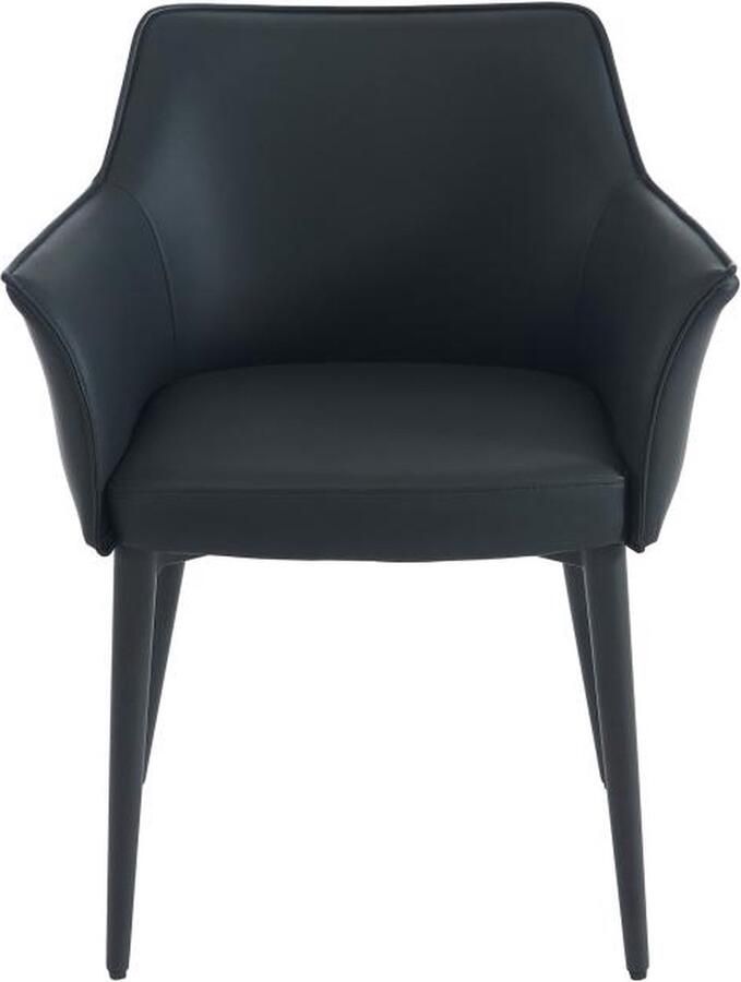 Vente-unique Set van 2 stoelen met armleuningen van kunstleer en metaal Zwart MIALOV L 61.5 cm x H 78 cm x D 57 cm