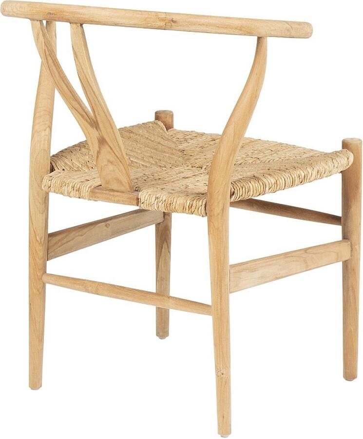 Vente-unique Set van 2 stoelen van teakhout en riet naturel POGIANA L 53 cm x H 77 cm x D 63 cm - Foto 2