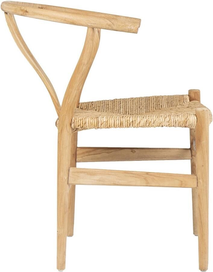 Vente-unique Set van 2 stoelen van teakhout en riet naturel POGIANA L 53 cm x H 77 cm x D 63 cm - Foto 3