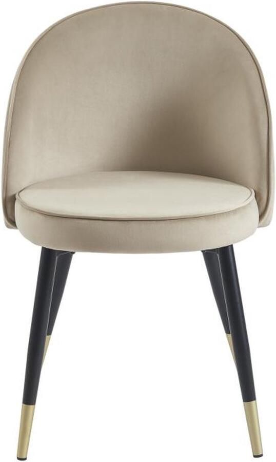 Vente-unique Set van 2 stoelen van velours en metaal Beige MAYLINA L 55 cm x H 80.5 cm x D 61 cm - Foto 2