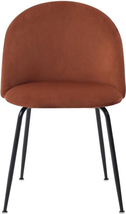 Vente-unique Set van 2 stoelen van velours en zwart roestvrij staal Terracotta MELBOURNE L 50 cm x H 77 cm x D 55 cm - Foto 2