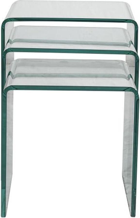 Vente-unique Set van 3 inschuifbare bijzettafels MINKA glas L 42 cm x H 42 cm x D 42 cm - Foto 2