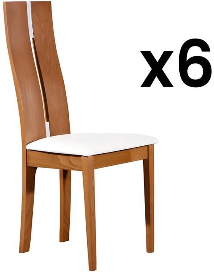 Vente-unique Set van 6 stoelen SALENA Massief beuken eikenkleur L 44 cm x H 103 cm x D 50 cm