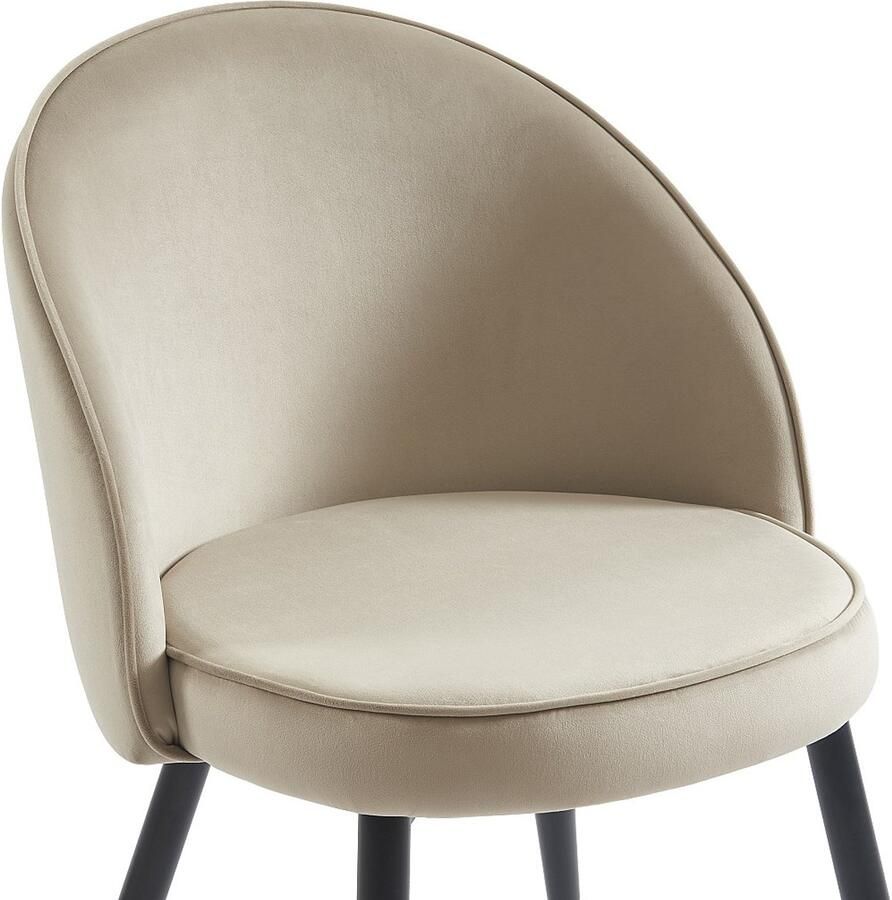 Vente-unique Set van 6 stoelen van velours en metaal Beige MAYLINA L 55 cm x H 80.5 cm x D 61 cm - Foto 2