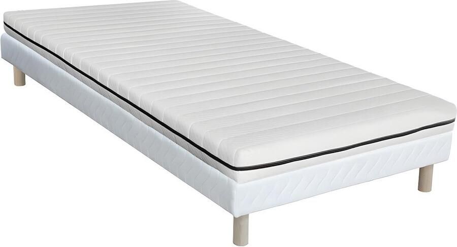 Vente-unique Set van bedbodem en matras – 90 x 190 cm – Kern van schuim met afneembare tijk – 10 cm dik – NASUS van DREAMEA L 190 cm x H 31 cm x D 90 cm - Foto 2