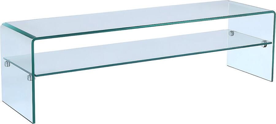 Vente-unique Set woonkamer: Salontafel + TV-meubel Gehard glas STILEOS L 140 cm x H 43 cm x D 60 cm - Foto 3