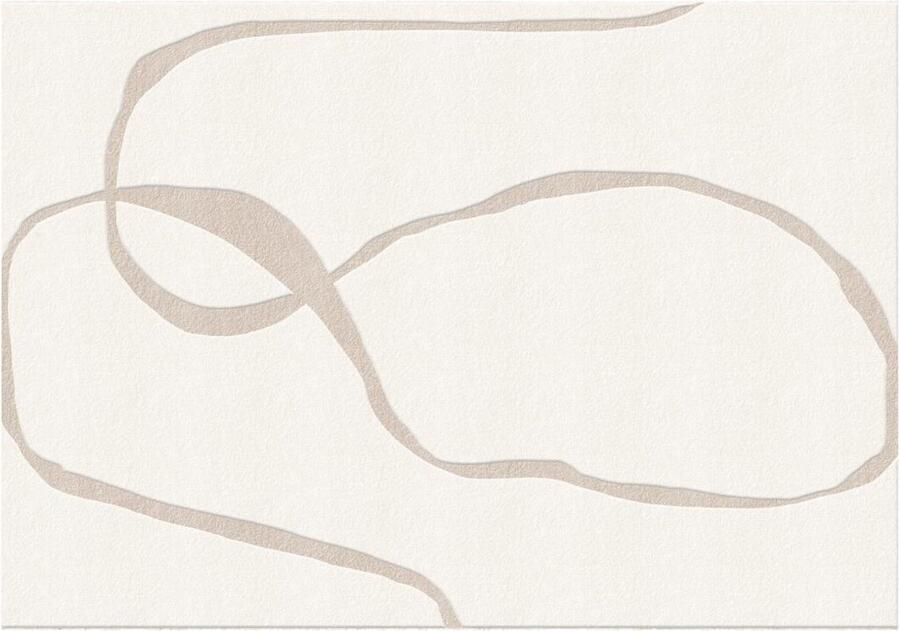 Vente-unique Shaggy design-tapijt met abstracte motieven 160 x 230 cm Crèmewit en taupegrijs GALANCIA L 230 cm x H 3 cm x D 160 cm