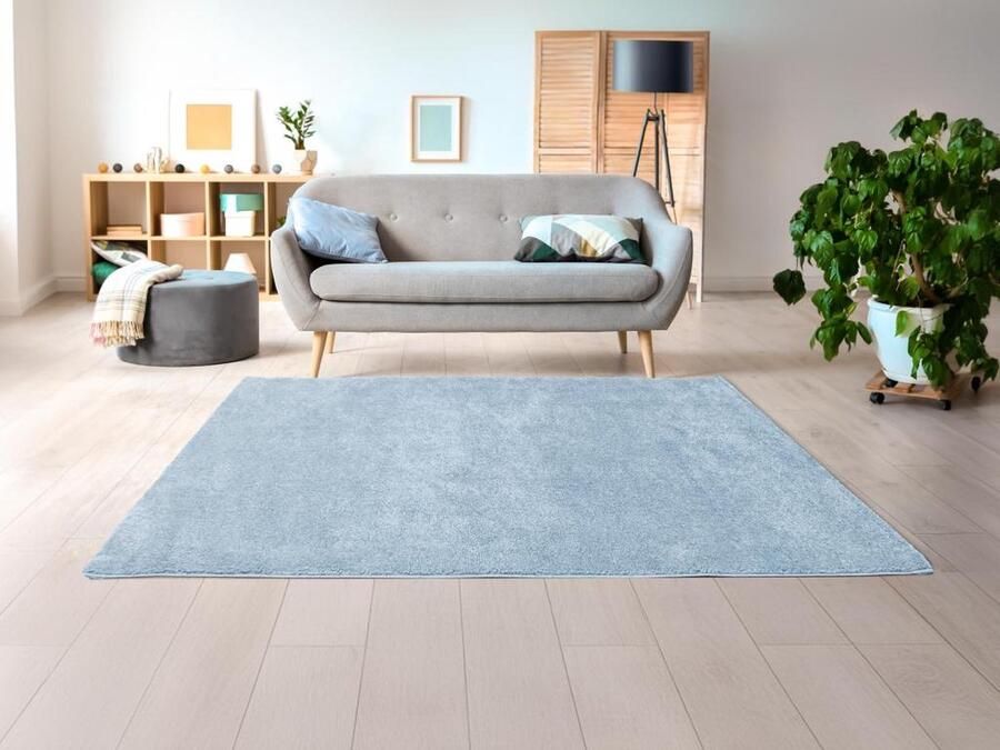 Vente-unique Shaggy hoogpolig tapijt 200 x 300 cm Lichtblauw MILINIO L 300 cm x H 3.5 cm x D 200 cm - Foto 2