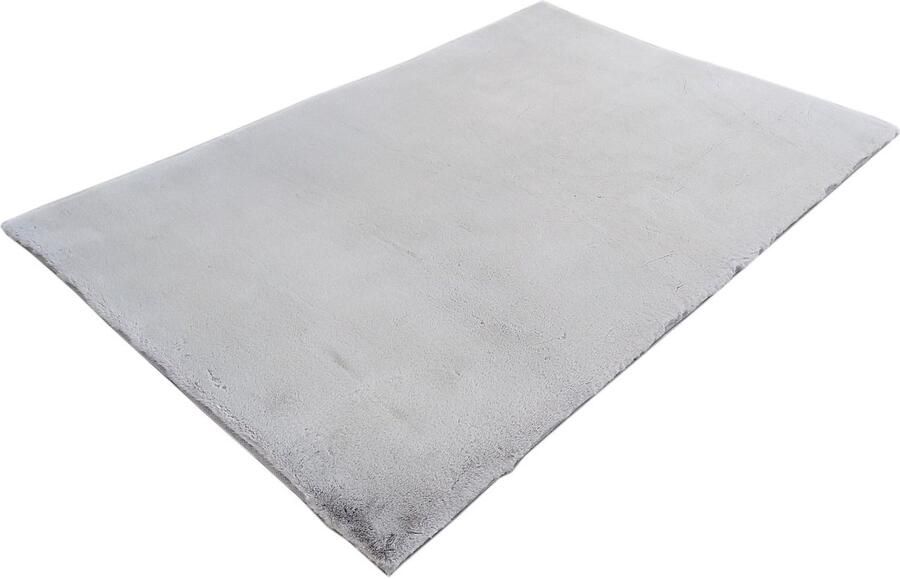 OZAIA Shaggy tapijt met lange pluche bont effect 160 x 230 cm Grijs BUNNY L 230 cm x H 3.5 cm x D 160 cm - Foto 3